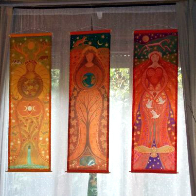 Laura's Goddess Hangings at her wedding
